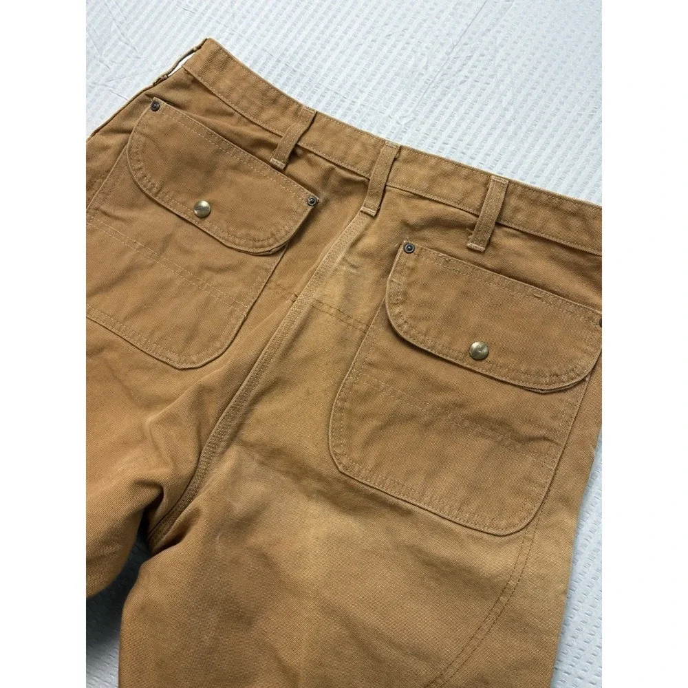 Mens Vintage Carhartt Double Knee Tan/Brown Brush‎ Pants  38x30 • USA 0298